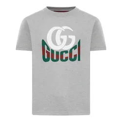 Áo Phông Nam Gucci Printed Cotton Jersey T-Shirt 796395 XJGQ7 Màu Xám Size XS