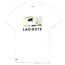 Áo Phông Nam Lacoste Men's Tennis Technical Jersey Logo Tshirt White Màu Trắng Size 4