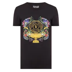 Áo Phông Nam Versace Jeans Couture Black V-Emblem Garden T-Shirt Màu Đen Size XS