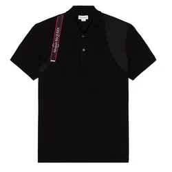 Áo Polo Nam Alexander Mcqueen Tape Harness Polo Shirt Màu Đen Size M