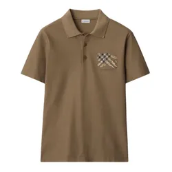 Áo Polo Nam Burberry EKD Check Cotton In Clay Brown With Logo 8116119 Màu Nâu Size S