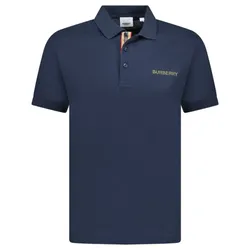 Áo Polo Nam Burberry Hartford Embroidery Logo Check 8084437 Màu Xanh Navy Size S