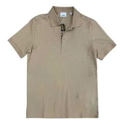 Áo Polo Nam Burberry Regular Soft Fawn Check Beige Màu Be Size XS