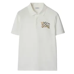 Áo Polo Nam Burberry Slim Fit EKD Check Cotton Shirt 81161181 Màu Trắng Size S