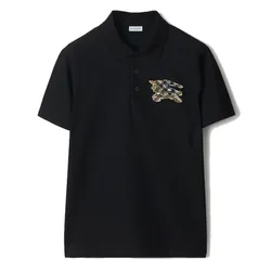 Áo Polo Nam Burberry Slim Fit EKD Check Cotton Shirt 81161201 Black Màu Đen Size S