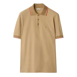 Áo Polo Nam Burberry Slim Fit Logo Collar Cotton Polo Shirt 81100931 Màu Be Size XS