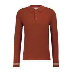 Áo Polo Nam Dài Tay Burberry Pace Merino Wool Long Sleeved Polo Màu Đỏ Size XS