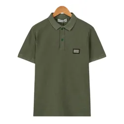 Áo Polo Nam Dolce & Gabbana D&G Army Green Logo Plaque Cotton G8QO4T G7I7P S9003 Màu Xanh Rêu Size 44