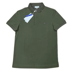 Áo Polo Nam Lacoste Paris Regular Fit Stretch Màu Xanh Olive Size 2