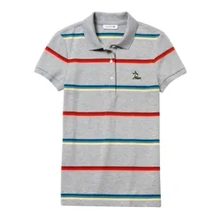 Áo Polo Nữ Lacoste Women's Hooded Cotton Piqué Polo PF3920 CCA Màu Xám Size 36