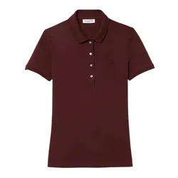 Áo Polo Nữ Lacoste Women's L.12.D Slim Fit Stretch Piqué PF5462-BZD Màu Đỏ Đô Size 36