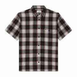 Áo Sơ Mi Cộc Tay Nam Lacoste Men's CH6730 IBP Màu Kẻ Đỏ Size 39