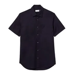 Áo Sơ Mi Cộc Tay Nam Lacoste Men's Regular Fit CH8528 HDE Màu Xanh Navy Size 38