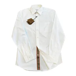 Áo Sơ Mi Dài Tay Nam Burberry Check Shirt Màu Trắng Size XS