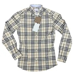 Áo Sơ Mi Dài Tay Nam Burberry Modern Beige IP Check Màu Be Kẻ Size XS
