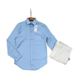 Áo Sơ Mi Dài Tay Nam Lacoste Men's Regular Fit Shirt Màu Xanh Da Trời Size 37