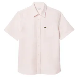 Áo Sơ Mi Cộc Tay Nam Lacoste Men's Regular Fit Short Sleeve Oxford Shirt CH5624 99P Màu Hồng Nhạt