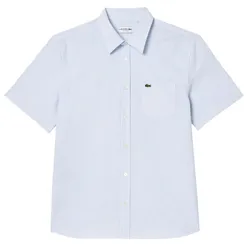 Áo Sơ Mi Cộc Tay Nam Lacoste Men's Regular Fit Short Sleeve Oxford Shirt CH5624 E7B Màu Xanh Kẻ Size 39