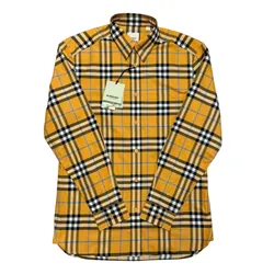 Áo Sơ Mi Nam Burberry Check Cotton Shirt Dusty Màu Vàng Size XS