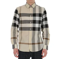 Áo Sơ Mi Nam Burberry Check Poplin Shirt 8025851 Màu Be