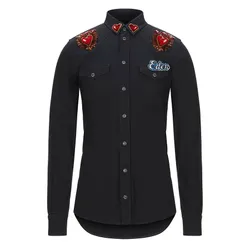 Áo Sơ Mi Nam Dolce & Gabbana D&G Solid Colour Shirts Màu Đen Size 38