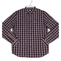 Áo Sơ Mi Nam Lacoste Regular Fit Cotton Checked Oxford Shirt Màu Đỏ Kẻ Size 38