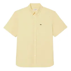 Áo Sơ Mi Nam Lacoste Regular Fit Short Sleeved Oxford Shirt CH1917 KCD Màu Vàng Size 40