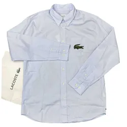 Áo Sơ Mi Unisex Lacoste Adult Striped Relaxed Fit Shirt Light Blue Màu Xanh Nhạt
