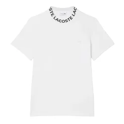 Áo Thun Nam Lacoste Men's Straight Leg T-Shirt Stretch Fabric Jacquard Collar TH2521 10 001 Màu Trắng Size 3