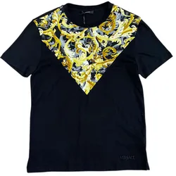 Áo Thun Nam Versace Black In Cotton Tshirt Màu Đen Họa Tiết Size M