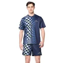 Bộ Quần Áo Cộc Tay Nam Sergio Tacchini Men's Luca Pique Tennis Top Màu Xanh Navy Size S (Form Âu)