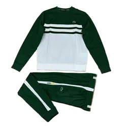 Bộ Thể Thao Nam Lacoste Tennis Sportsuit Stripe Green And White Màu Xanh Phối Trắng Size 3