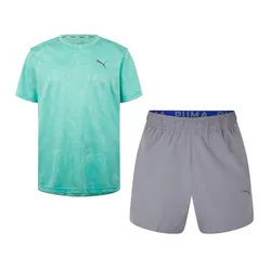 Bộ Thể Thao Nam Puma Train Ultrabreathe Stretch Speed Brights Gym Top Màu Xanh Xám Size XS (Form Âu)