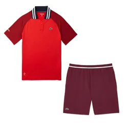 Bộ Thể Thao Nam Tennis/ Pickleball Lacoste Daniil Medvedev Novak Djokovic Sportsuit DH7381-IRW/ GH7413-IXZ Màu Đỏ Size 2