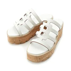 Dép Đế Xuồng Nữ Hermès Isabella 30 Sandals H241120ZV90350 Blanc Màu Trắng Size 36