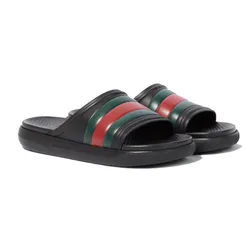 Dép Nam Gucci Web Rubber Slides P00939653 Black Màu Đen Size 6