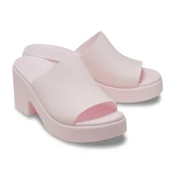 Dép Nữ Crocs Sandal Women's Brooklyn Frocsted Slide Heel LiteRide™ Foam - Pink Milk Màu Hồng Size 5