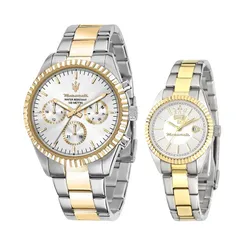 Đồng Hồ Đôi Maserati Competizione R8853100021 & R8853100505 Màu Bạc Vàng