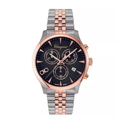Đồng Hồ Nam Salvatore Ferragamo Duo Chrono Watch SFEZ00320 Màu Đen - Vàng Hồng