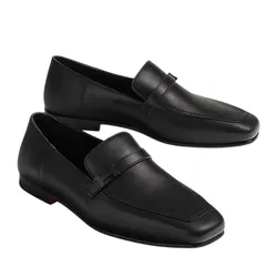 Giày Lười Nam Hermès Mocassins Loafer Black Màu Đen Size 41