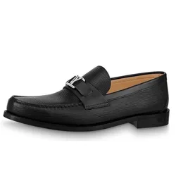 Giày Lười Nam Louis Vuitton LV Major Epi Leather Loafer Màu Đen Size 42