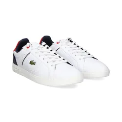 Giày Sneaker Nam Lacoste Men's 042 WHT/NVY 45SMA0095 Màu Trắng Size 7