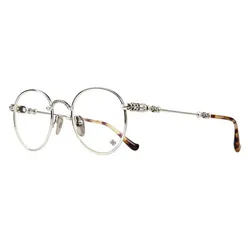 Gọng Kính Chrome Hearts Bubba Shiny Silver Plastic Eyeglasses Màu Bạc