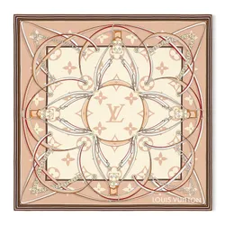 Khăn Lụa Nữ Louis Vuitton LV Ultimate Monogram Square 90 M79587 Màu Vàng Nhạt