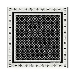 Khăn Lụa Nữ Louis Vuitton LV Monogram Infinity 90 Square Silk Scarf M79893 Màu Đen Họa Tiết