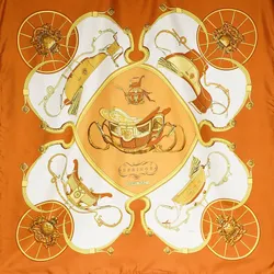 Khăn Nữ Hermès 90x90 "Springs" 1950s Màu Nâu