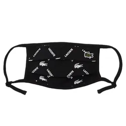 Khẩu Trang Lacoste L.12.12 Adjustable Print Cotton Covering Face Mask Màu Đen