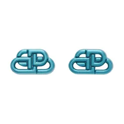 Khuyên Tai Nữ Balenciaga Blue XS BB Earrings Màu Xanh Blue