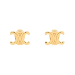 Khuyên Tai Nữ Celine Triomphe Stud Earrings In Gold Finish Brass 461CY6BRA.35OR Màu Vàng