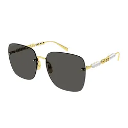 Kính Mát Gucci Sunglass GG1923SA 001 Màu Xám/Vàng Gold